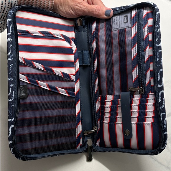 This is a Lug Tango SE Travel RFID Wallet in the Waves Blue pattern - Picture 2 of 4